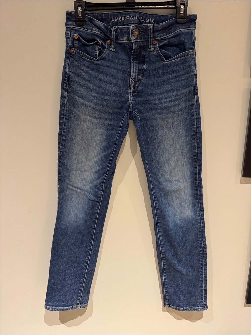 American Eagle Airflex + Medium Indigo Slim Straight Jeans